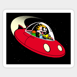 SPACEMAN  and his SPACESHIP Sticker